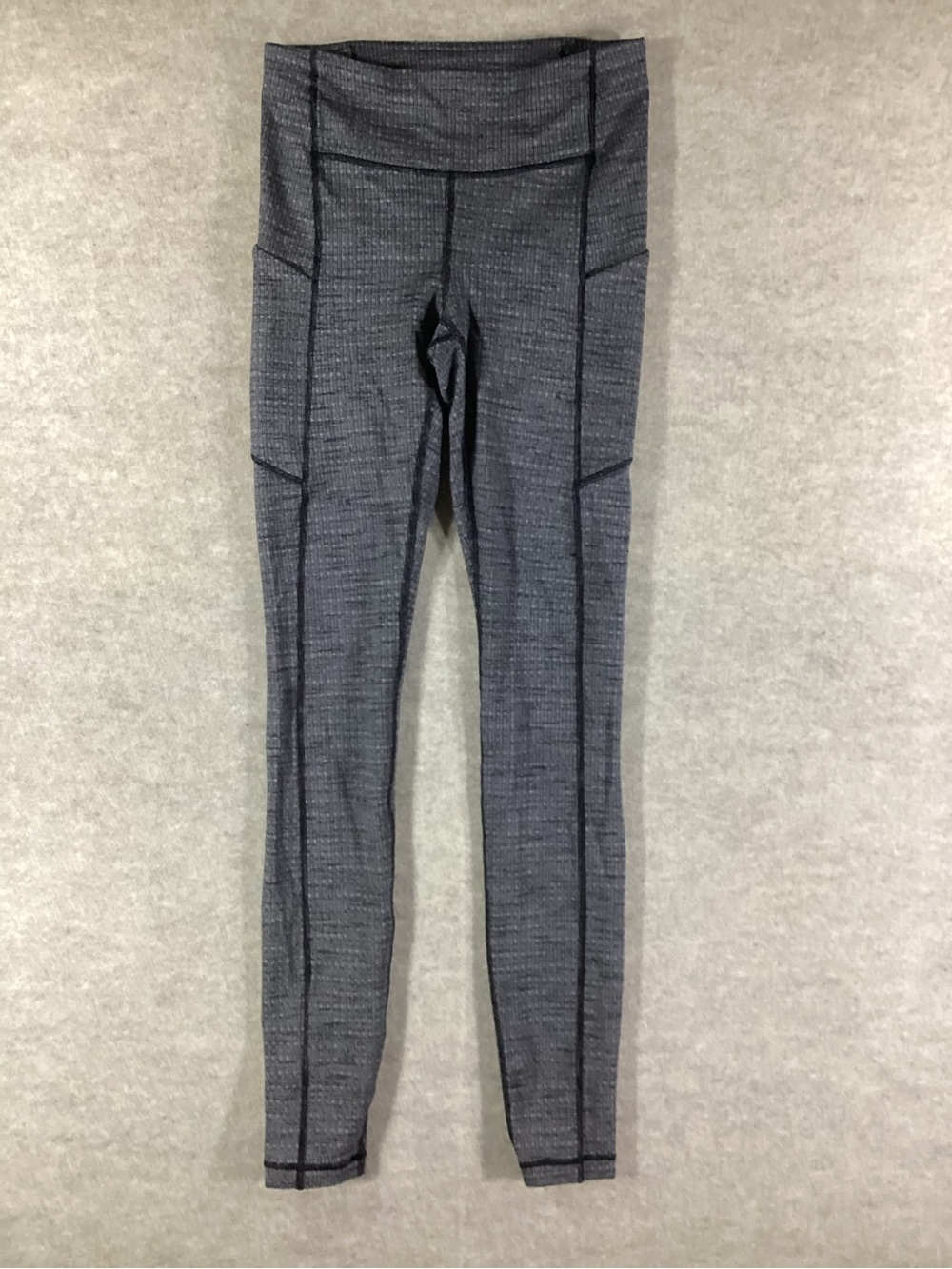 lululemon athletica Speed Ip Black and Gray Textured Zip Pocket Leggings